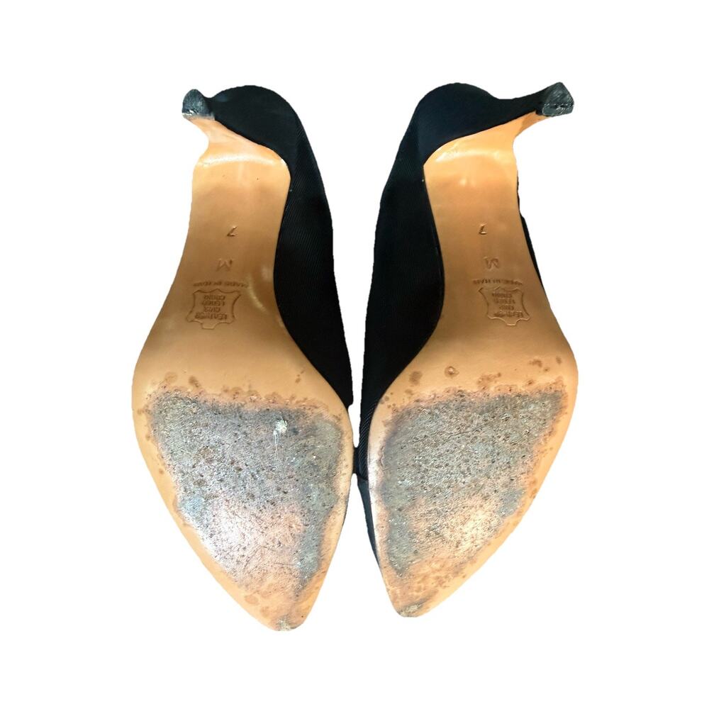 YSL Yves Saint Laurent Black Mesh Slingback Heels Made in Italy Designer Pumps 7 - Picture 8 of 13